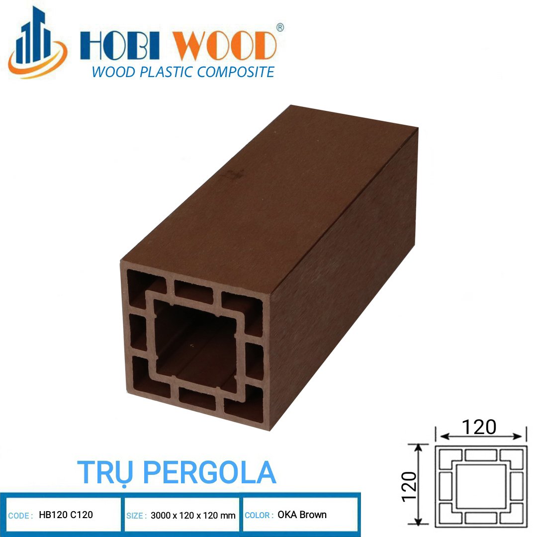 Lam trụ gỗ nhựa ngoài trời hobiwood 3