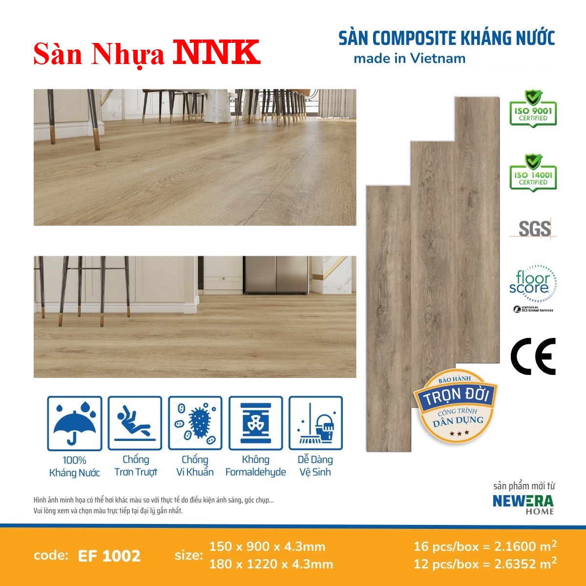 Sàn nhựa hèm khoá mẫu mới NNK 02 tại Dầu Tiếng 